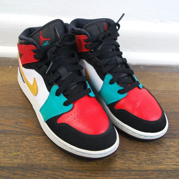 Nike Air Jordan 1 Mid GS Multicolor Grade School 5.5Y/38/7.5W - Picture 4 of 11